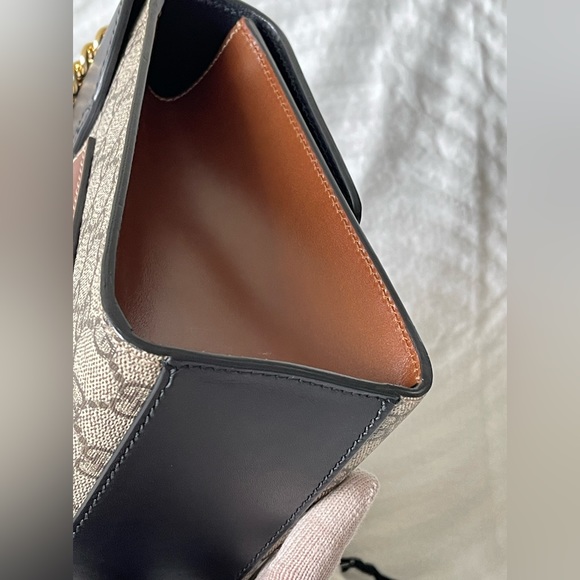 Gucci padlock shoulder bag/ GG supreme Medium brown/ black - Picture 8 of 15